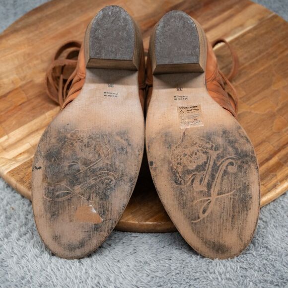 FREE PEOPLE Hybrid Strappy Leather Bootie EU 38 US 7.5 - Picture 8 of 9